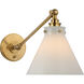 Chapman & Myers Parkington LED 8.5 inch Antique-Burnished Brass Single Library Wall Light in White Glass