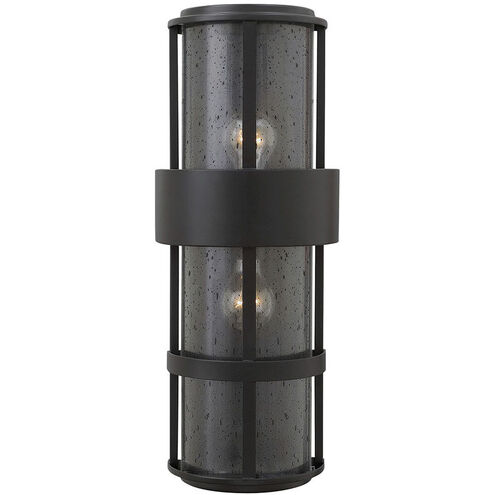 Saturn Outdoor Wall Mount Lantern in Satin Black, Large