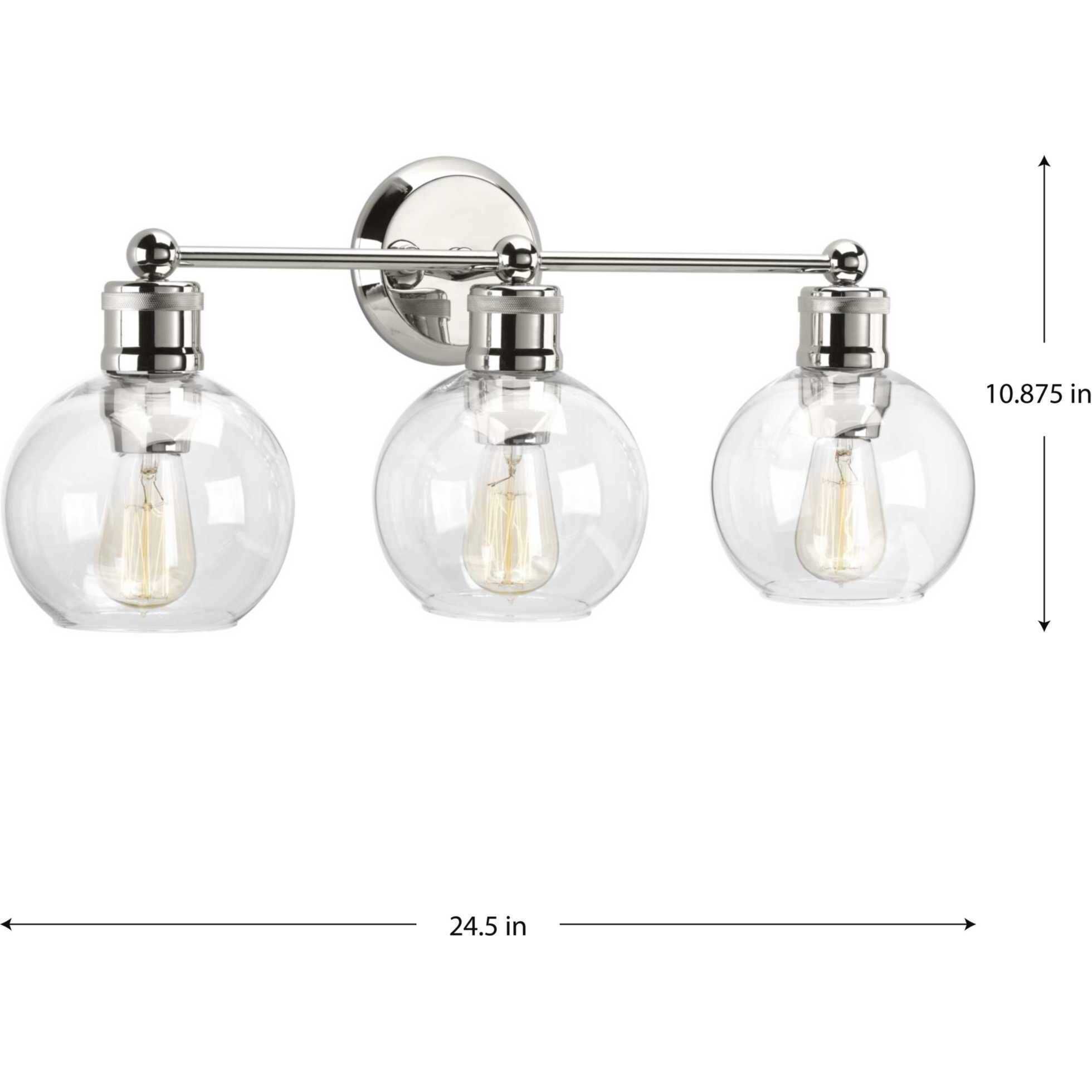 Hansford 3 Light 25 inch Polished Nickel Bath Vanity Wall Light