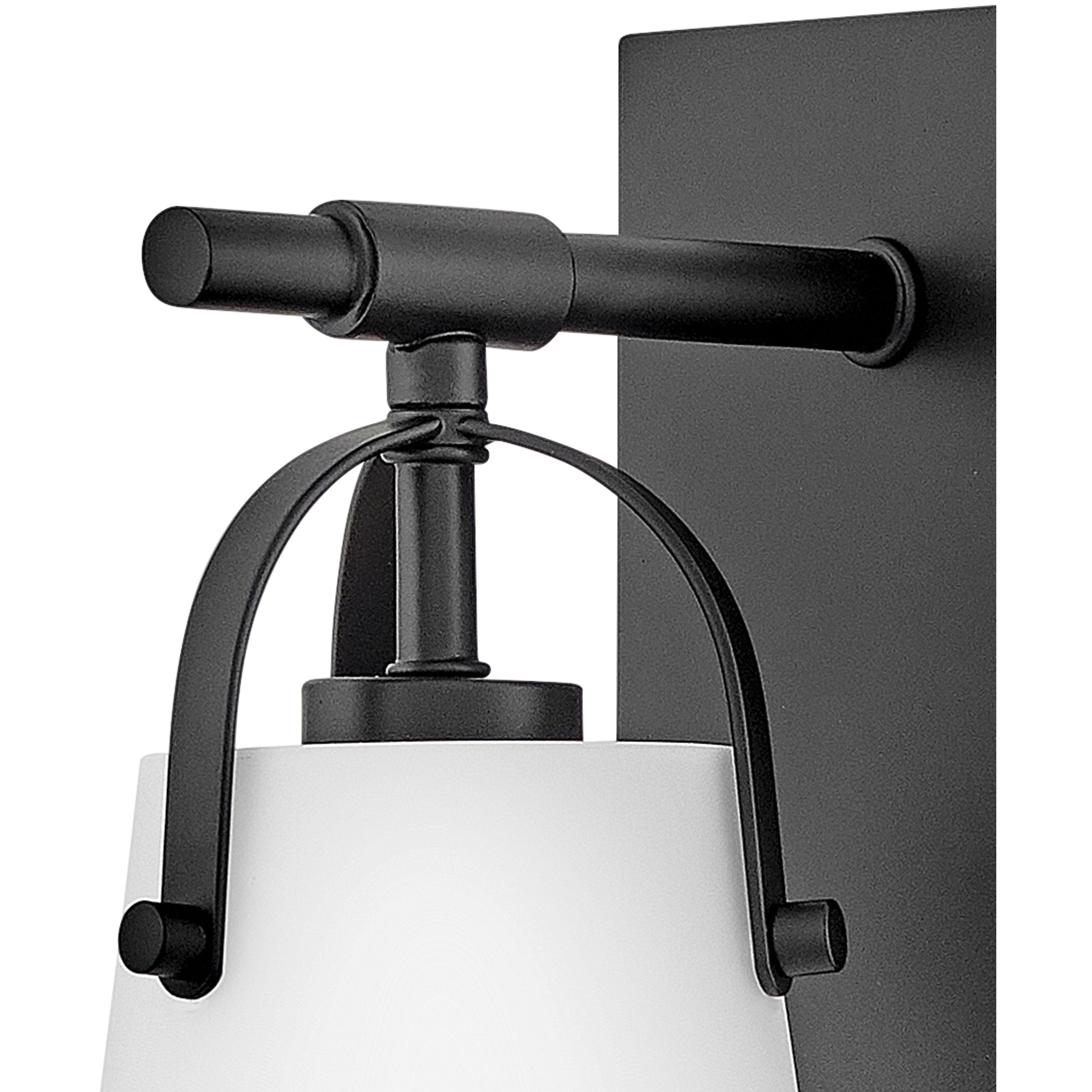 Foster 1 Light 6.5 inch Black Bath Light Wall Light in Etched Opal