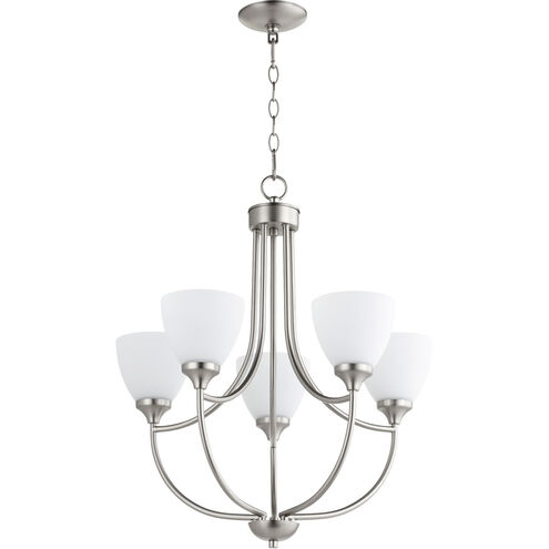 Enclave 5 Light 24 inch Satin Nickel Chandelier Ceiling Light in Satin Opal