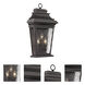 Forged Provincial 3 Light 22 inch Charcoal Outdoor Wall Sconce