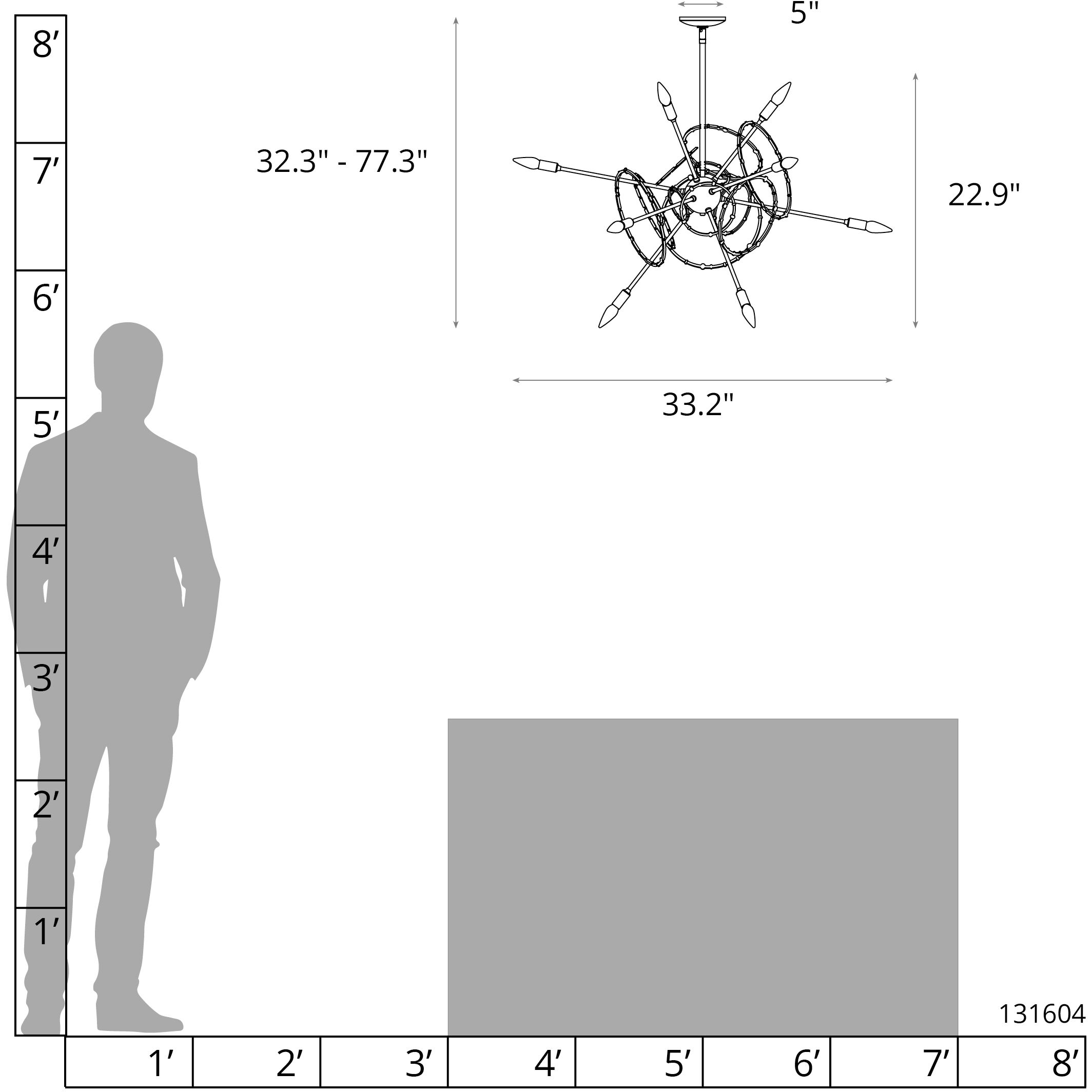 Olympus 12 Light 33.2 inch Bronze Pendant Ceiling Light