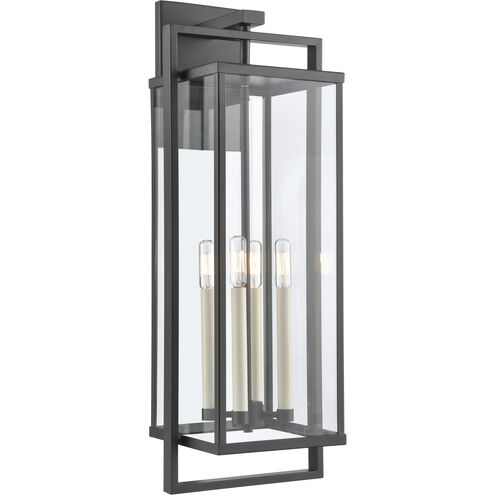 Gladwyn 4 Light 30 inch Matte Black and Off White Outdoor Wall Sconce