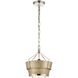 Marin 1 Light 10.5 inch Polished Nickel with Wood Tone Pendant Ceiling Light