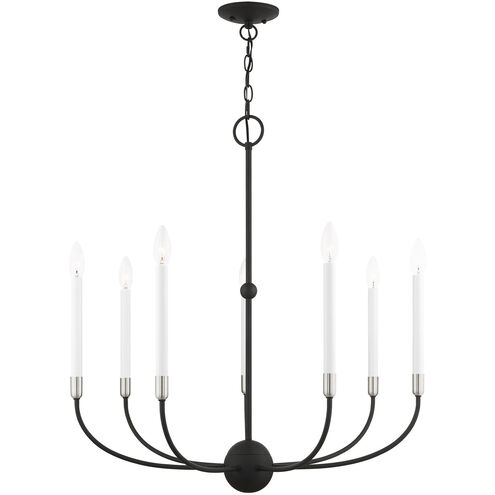 Clairmont 7 Light 28 inch Black with Brushed Nickel Accents Chandelier Ceiling Light