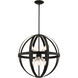 Stoneridge 6 Light 24 inch Textured Black Pendant Chandelier Ceiling Light