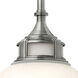Amelia 1 Light 11.5 inch Polished Antique Nickel Indoor Mini Pendant Ceiling Light