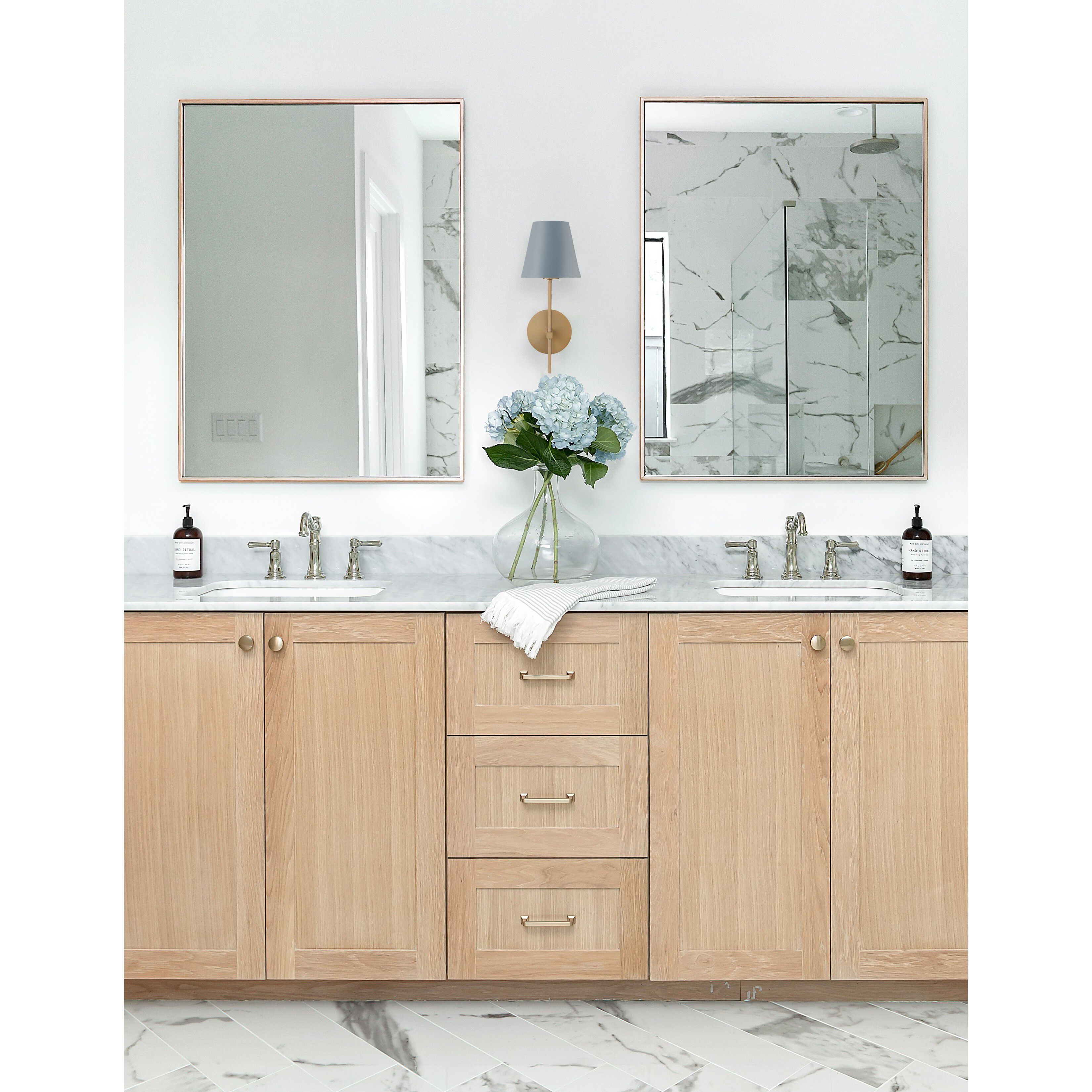 Xavier Bath Sconce Wall Light in Vibrant Gold and Blue