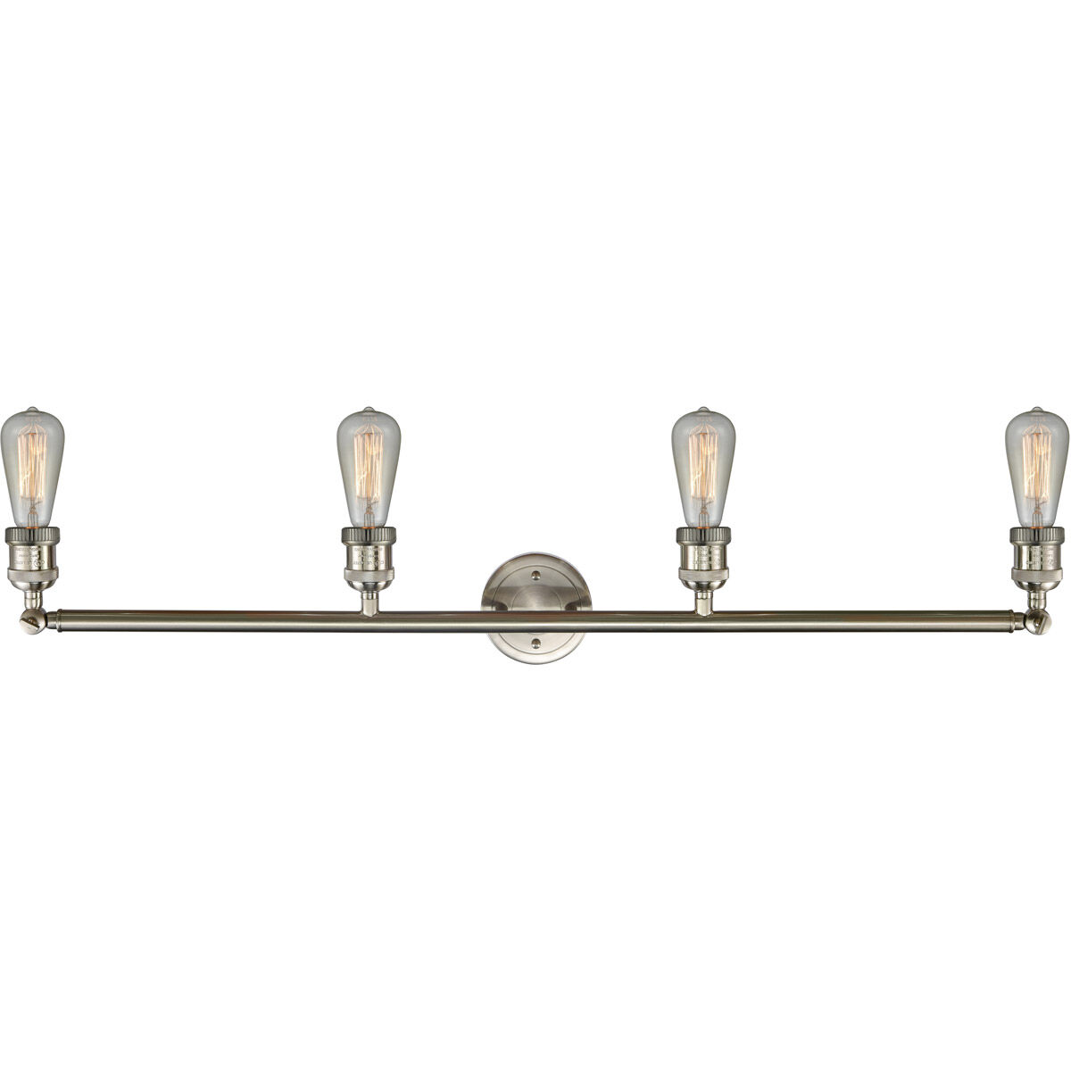 Franklin Restoration Bare Bulb 4 Light 42 inch Brushed Satin Nickel Bath Vanity Light Wall Light