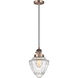 Franklin Restoration Bullet LED 7 inch Antique Copper Mini Pendant Ceiling Light in Seedy