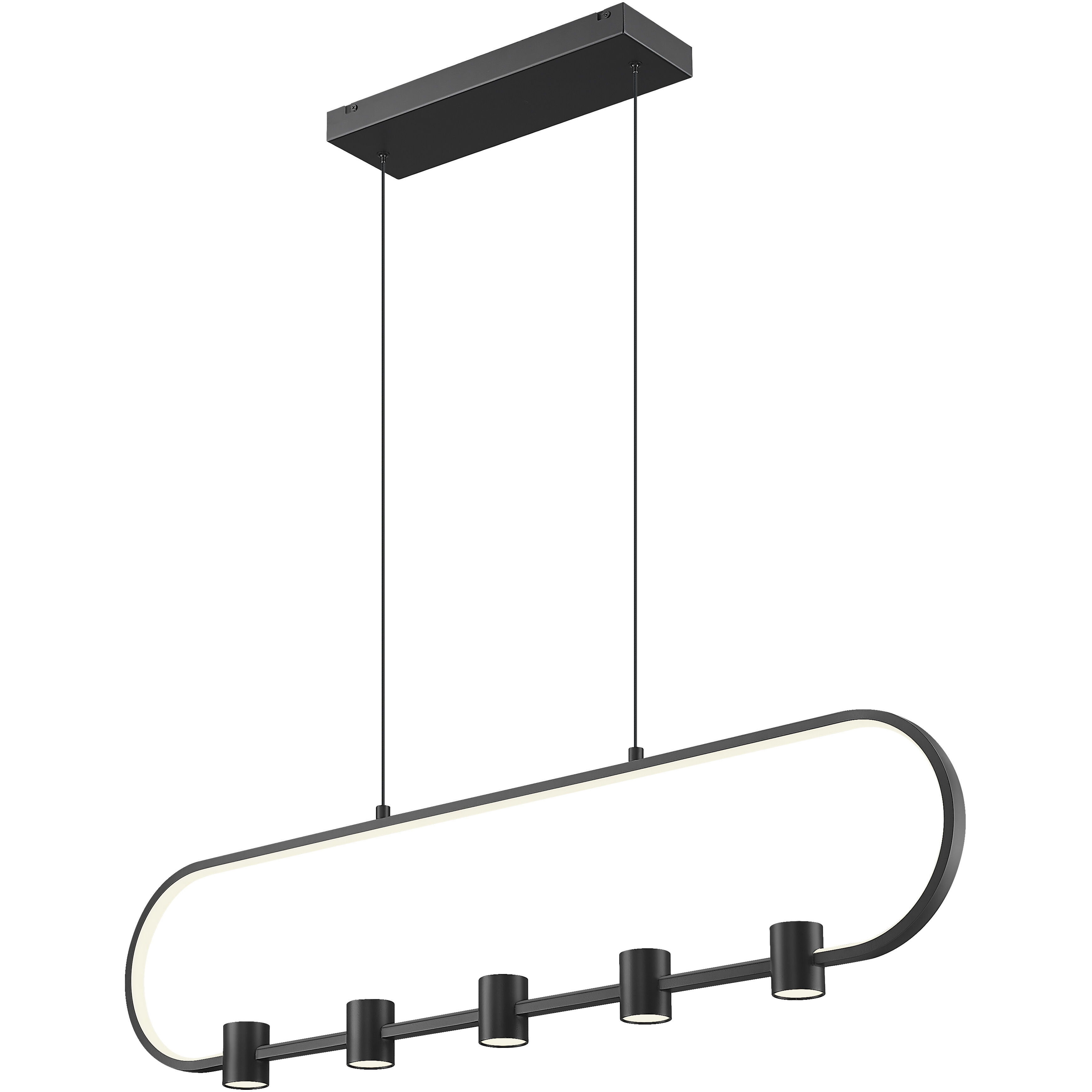 Saros LED 42 inch Matte Black Linear Chandelier Ceiling Light