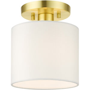 Meridian 1 Light 7 inch Satin Brass Semi Flush Ceiling Light