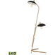 Scarab 66 inch 9 watt Satin Brass with Matte Black Floor Lamp Portable Light