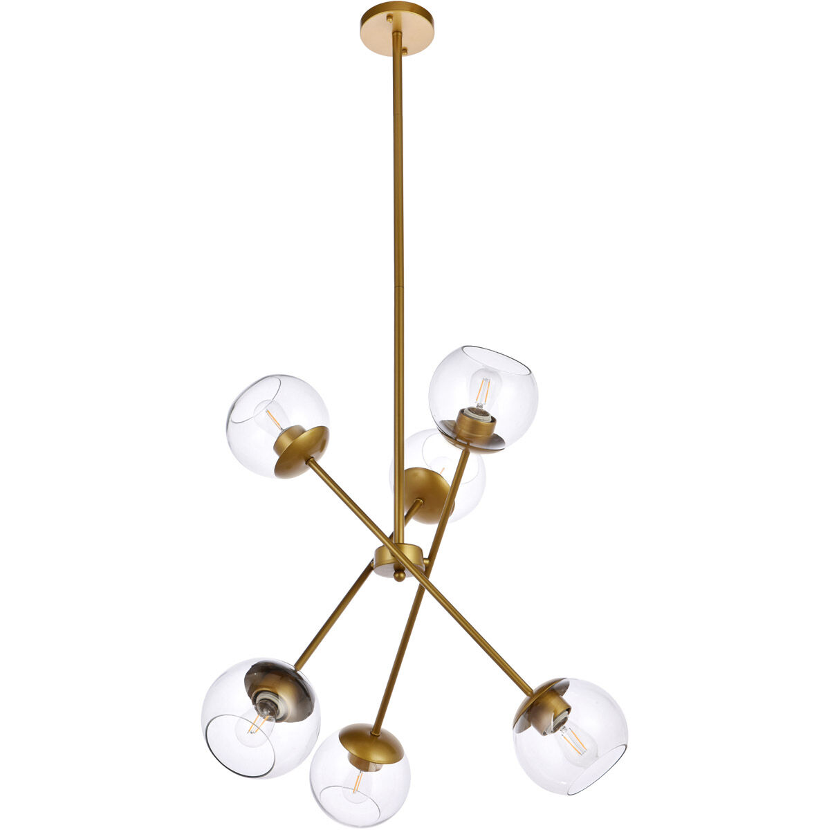Axl 6 Light 24 inch Brass Pendant Ceiling Light