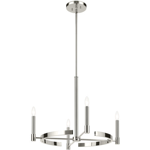Tolani 4 Light Polished Nickel Chandelier Ceiling Light