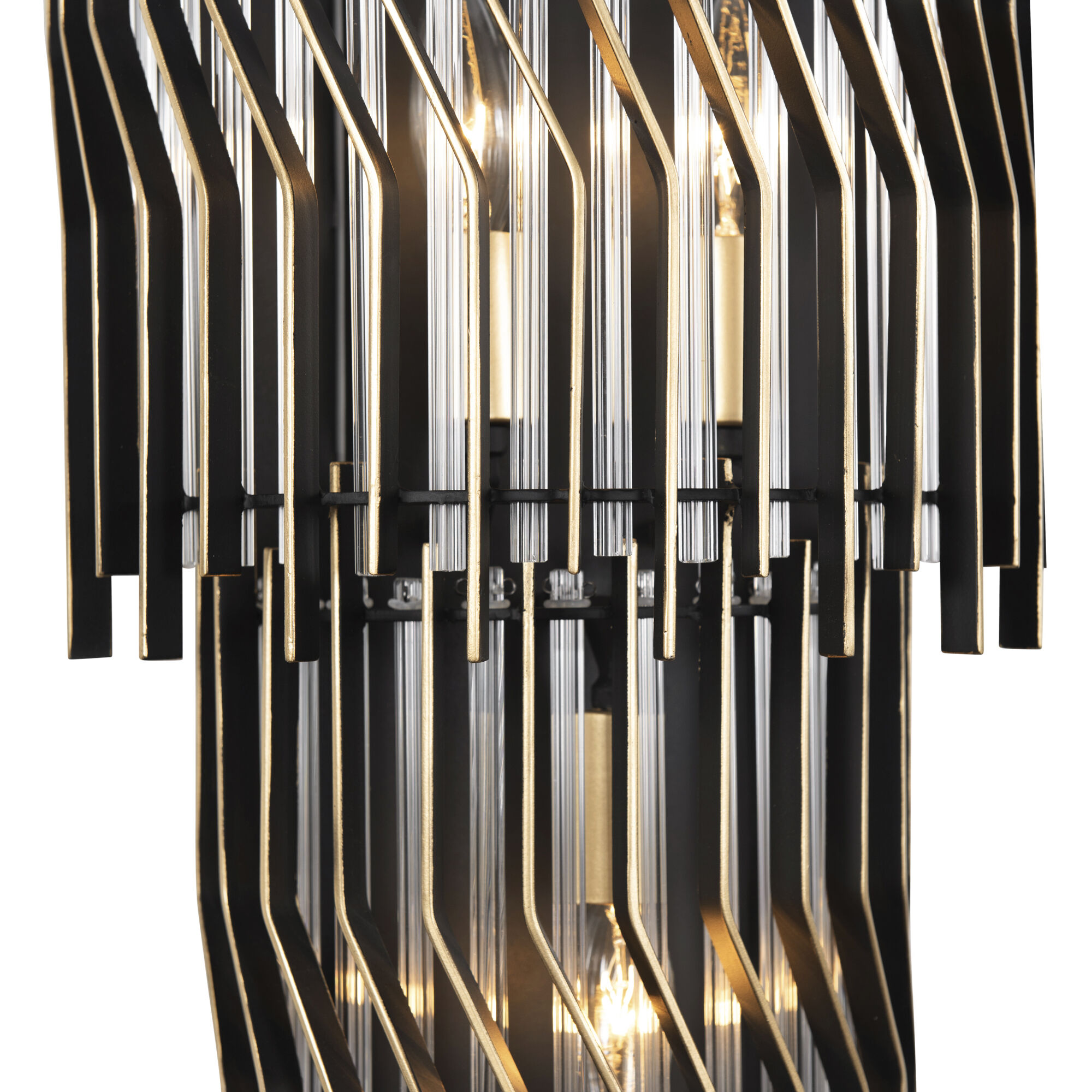 Park Row 3 Light 11 inch Matte Black and French Gold Wall Sconce Wall Light