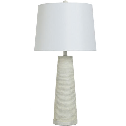 Conical 31.5 inch 150.00 watt White Washed Table Lamp Portable Light