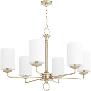 Ginevra 6 Light 38 inch Aged Brass Chandelier Ceiling Light, Small