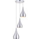 Nora 3 Light 14.5 inch Burnished Nickel Pendant Ceiling Light