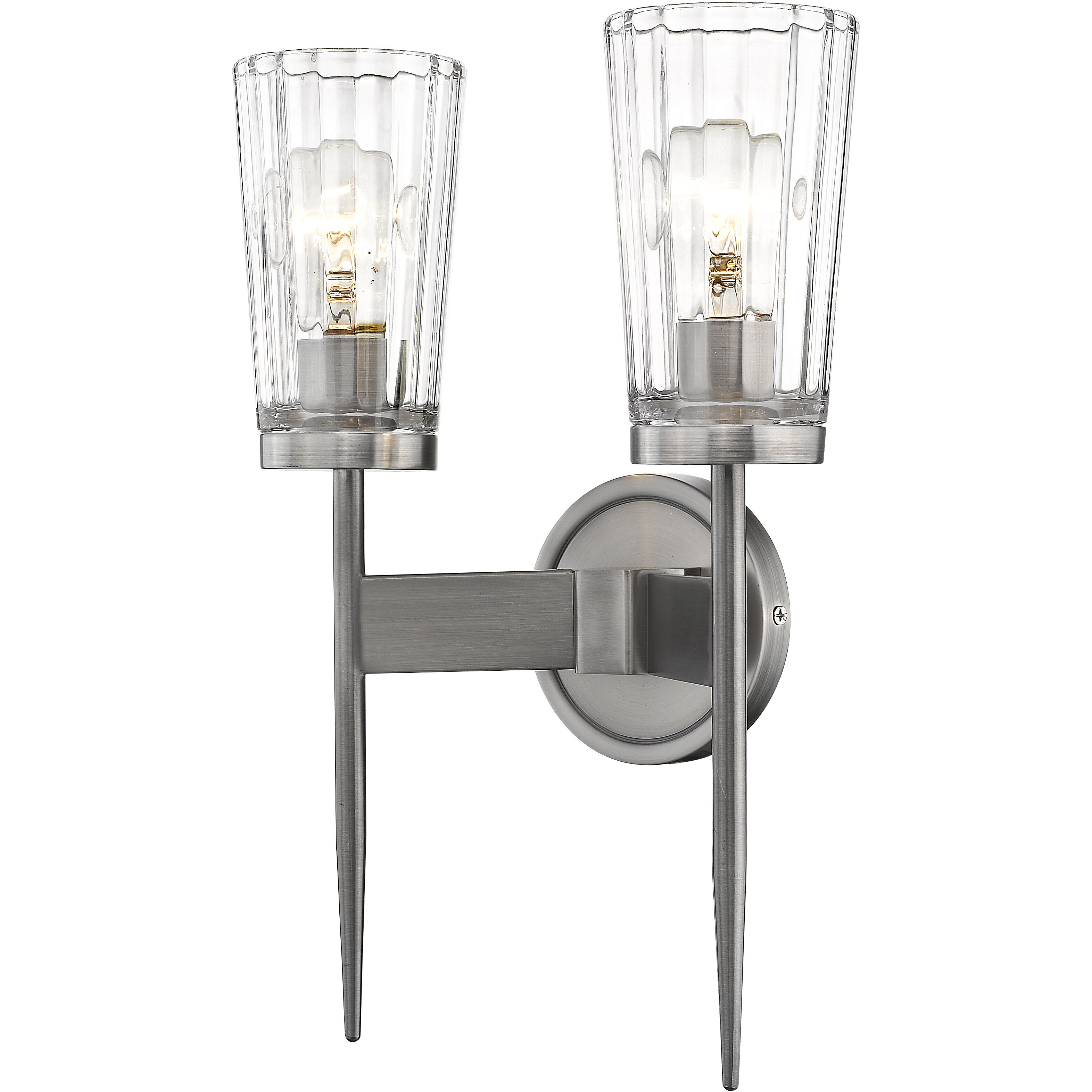 Flair 2 Light 11 inch Antique Nickel Wall Sconce Wall Light