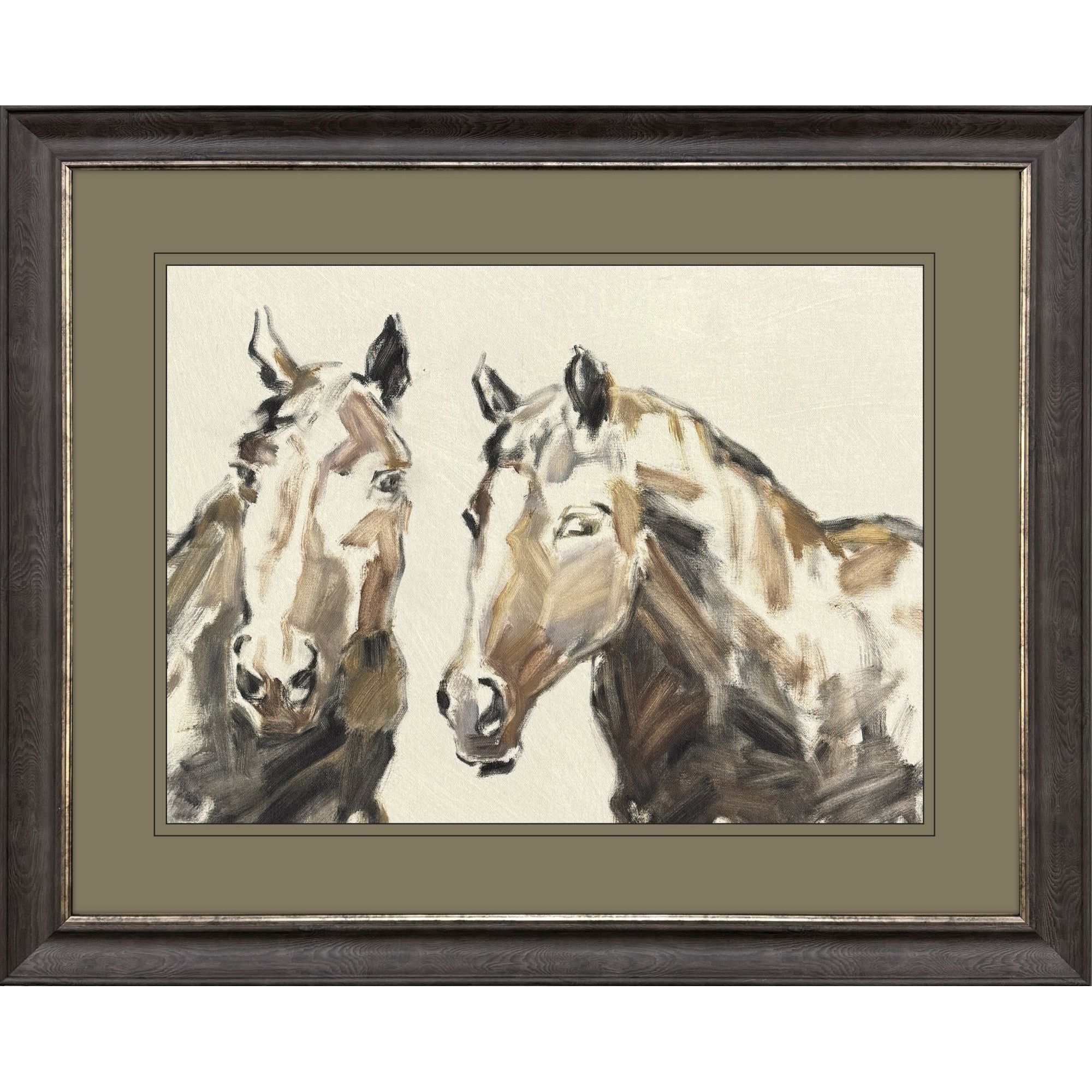 Equine Sketch Brown and Beige and Black and Rust Framed Art