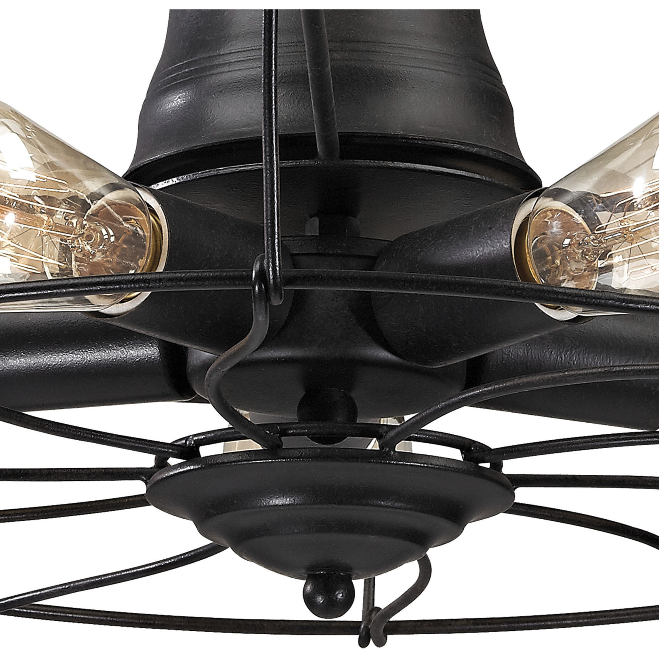 Elk Lighting Glendora 5 Light Semi Flush Mount in Wrought Iron Black