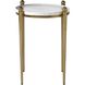 Nahunta 22 X 18 inch Antique Brass and White Marble Accent Table
