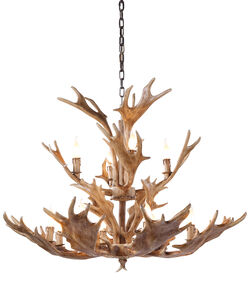 IL Series 39 inch Natural Chandelier Ceiling Light