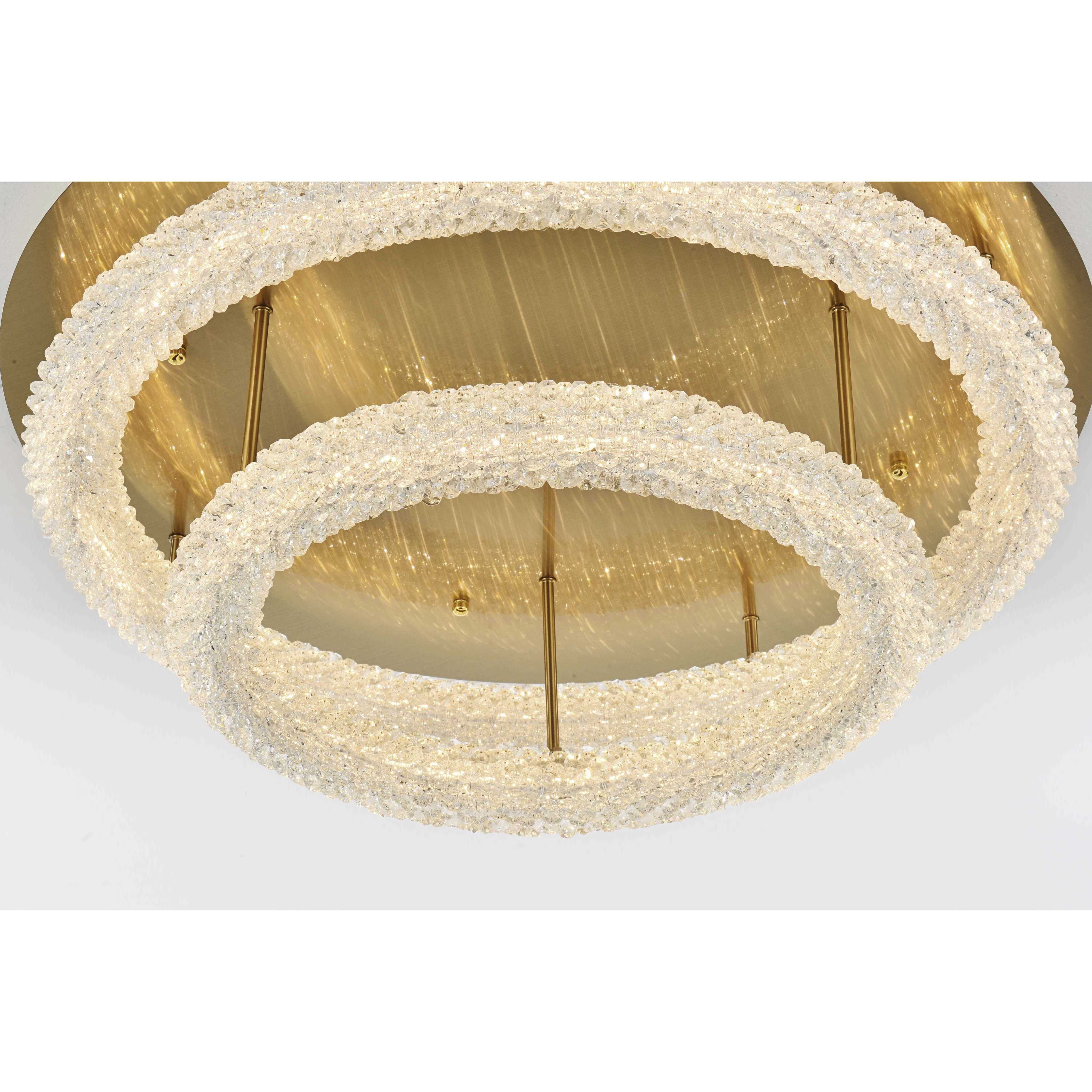 Bowen 2 Light 29.5 inch Satin Gold Flush Mount Ceiling Light