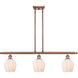 Ballston Norfolk 3 Light 36 inch Antique Copper Island Light Ceiling Light in Matte White Glass