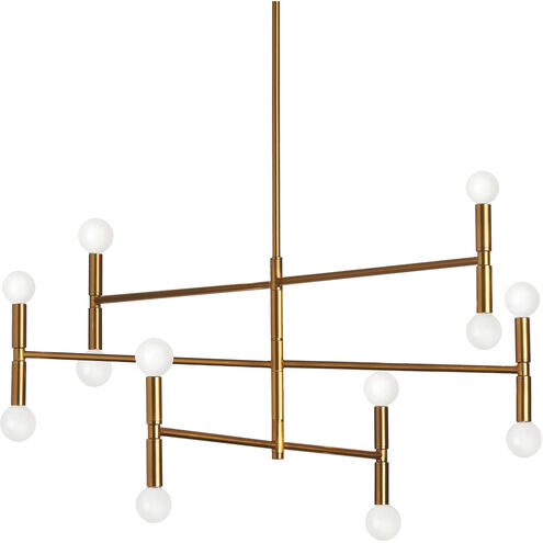 Ava LED 31 inch Vintage Bronze Chandelier Ceiling Light in Vintage Brass