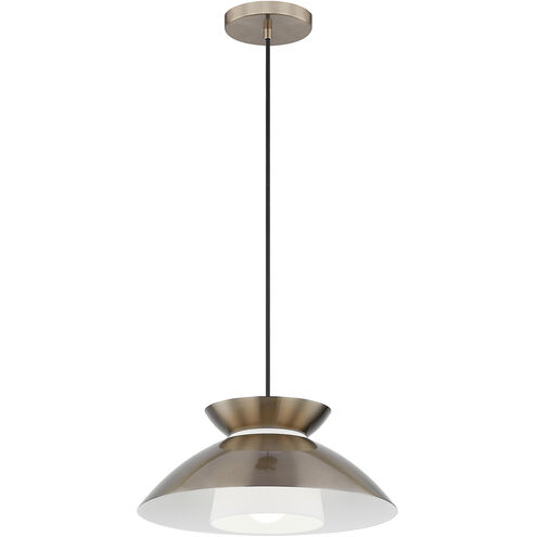 Fusion Collection 1 Light 14.25 inch Brushed Brass Pendant Ceiling Light, Noreen Family