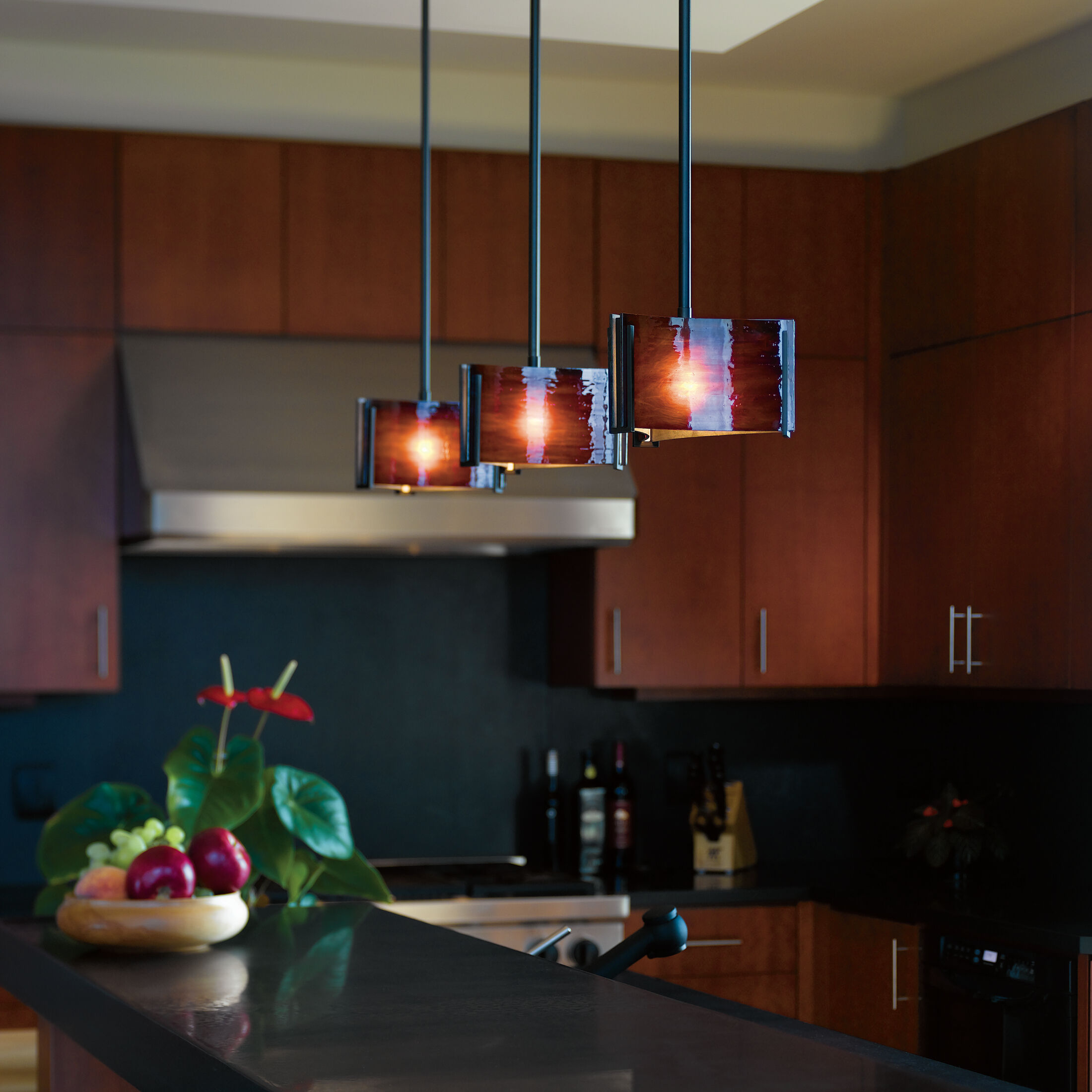 Exos Delta 1 Light 8 inch Black Mini Pendant Ceiling Light in Topaz