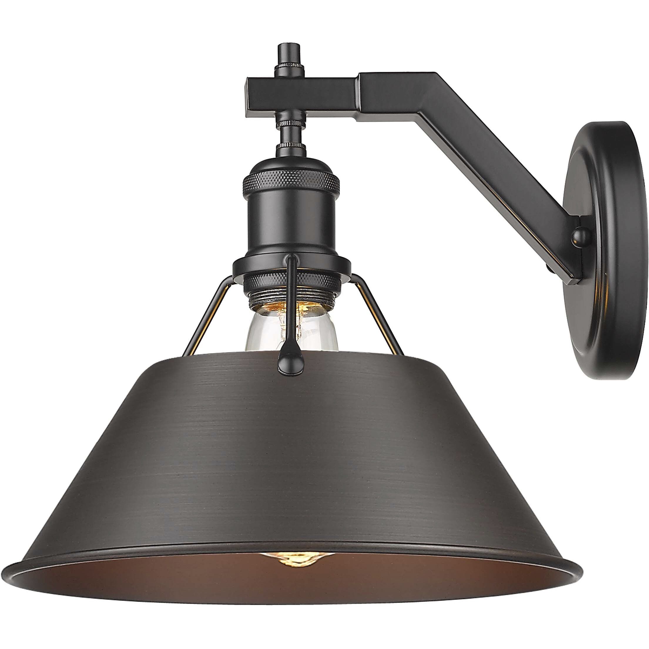 Yep Orwell 1 Light 10 inch Matte Black Wall Sconce Wall Light in Rubbed Bronze, Damp