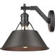 Yep Orwell 1 Light 10 inch Matte Black Wall Sconce Wall Light in Rubbed Bronze, Damp