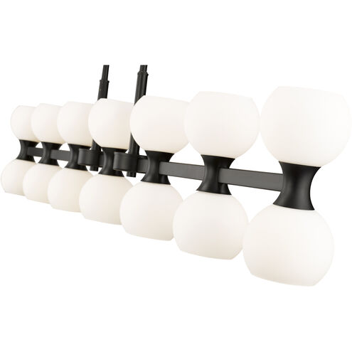 Artemis 14 Light 60 inch Matte Black Linear Chandelier Ceiling Light