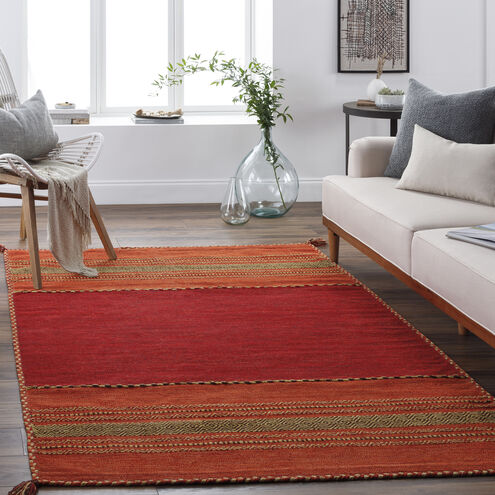 Trenza 90 X 60 inch Red Rug in 5 x 8, Rectangle