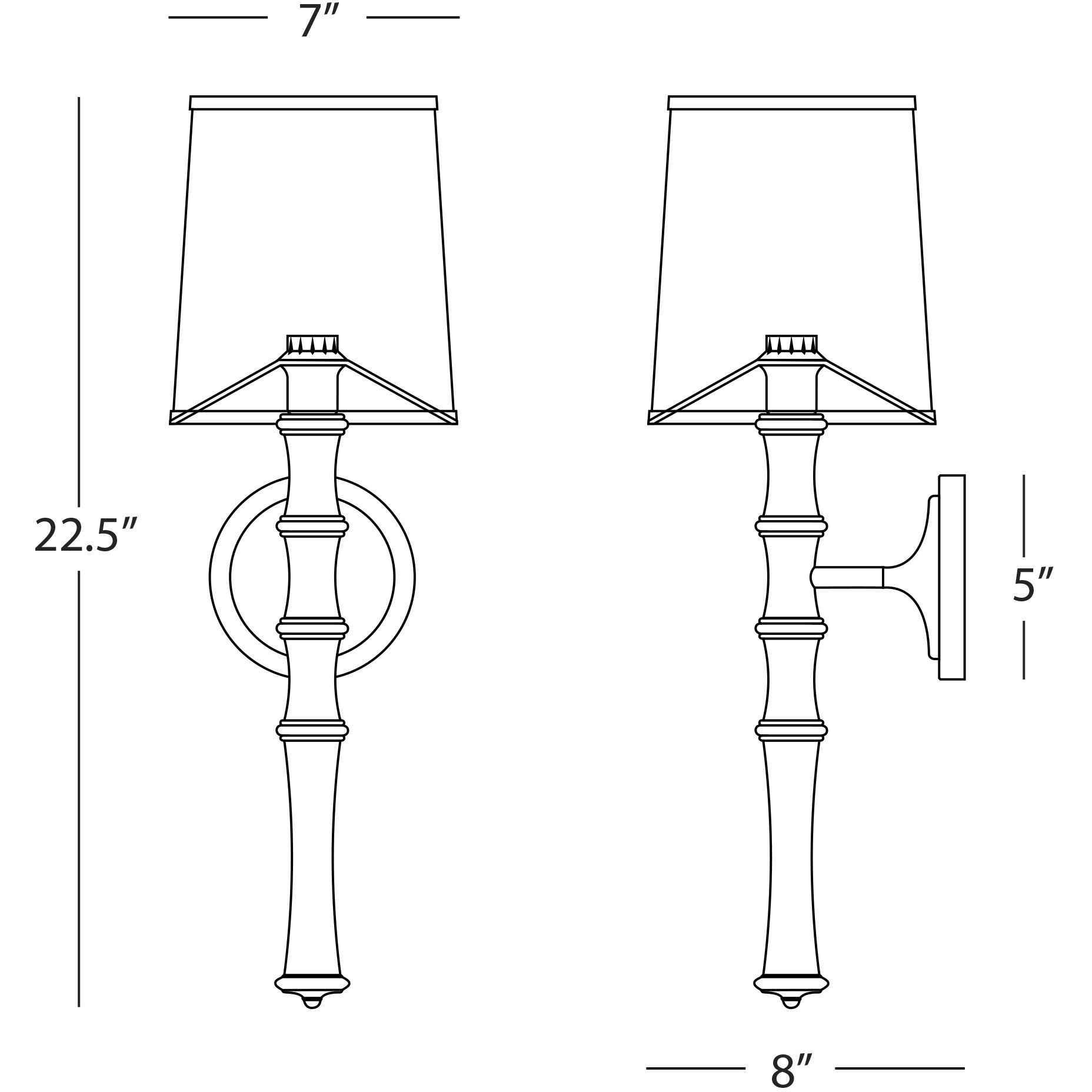 Kane Armed Wall Sconce Wall Light in Polished Nickel, Smoky Taupe, Smokey Taupe