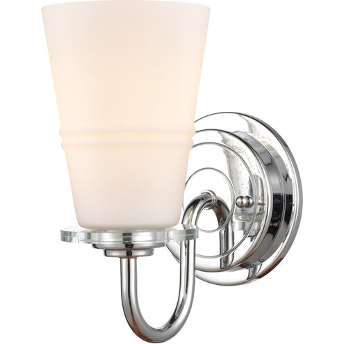Scarlett LED 5 inch Polished Chrome Bath Vanity Light Wall Light in White Glass