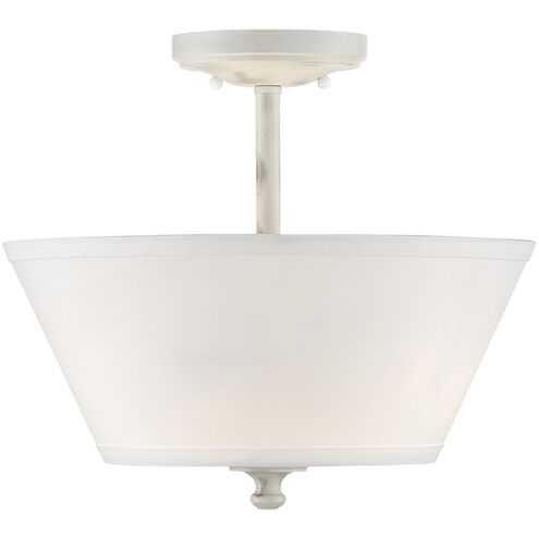 Newport 2 Light 13.5 inch Coastal Weathered White Semi-Flush Ceiling Light