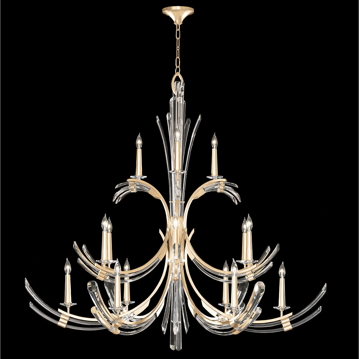 Trevi 15 Light 56 inch Gold Chandelier Ceiling Light