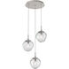 Aster LED LED Beige Silver Chandelier Ceiling Light, Round Multi-Port