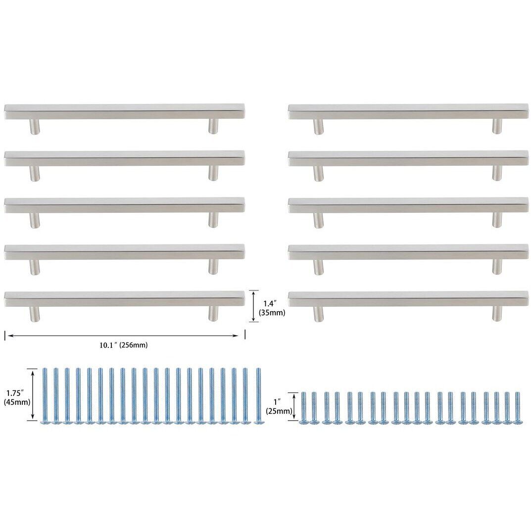 Dior Brushed Nickel Hardware Drawer Pull, Set of 10