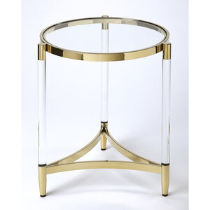 Butler Loft Charlene Acrylic & Gold 24 X 19 inch Polished Gold Accent Table, Round