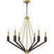 Beckett 6 Light 26 inch Satin Brass & Bronze Chandelier Ceiling Light