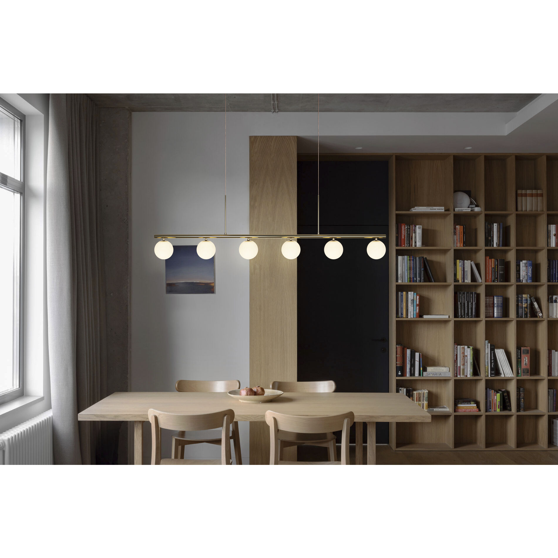 Pearl LED 4 inch Polished Brass Multi Pendant Ceiling Light