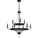 Adelaide 9 Light 30 inch Matte Black Chandelier Ceiling Light