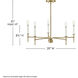 Hux 5 Light 28 inch Lacquered Brass with Warm White Chandelier Ceiling Light
