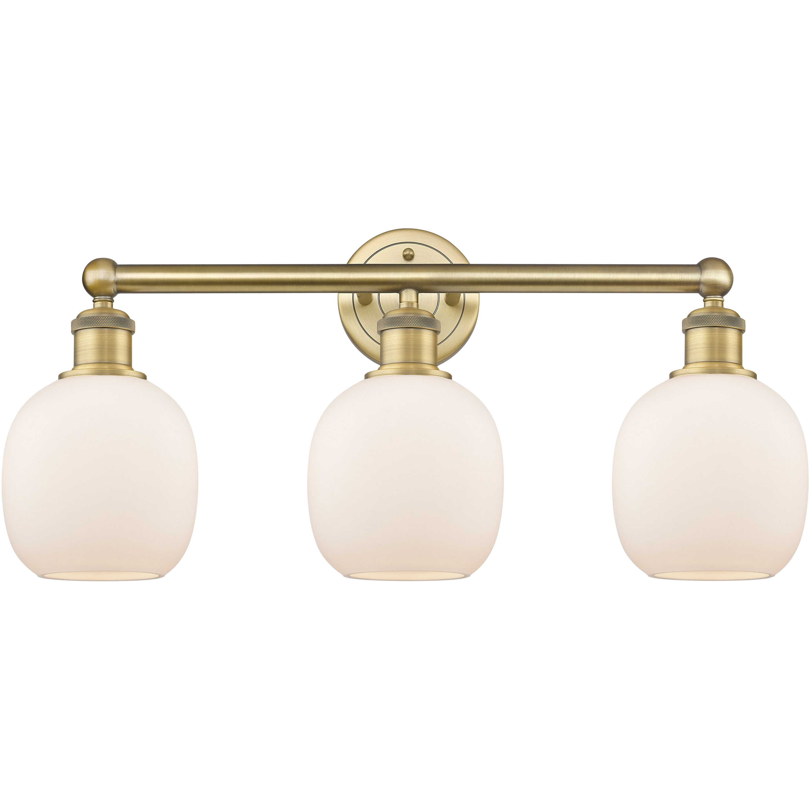 Belfast 3 Light 24 inch Brushed Brass Bath Vanity Light Wall Light in Matte White